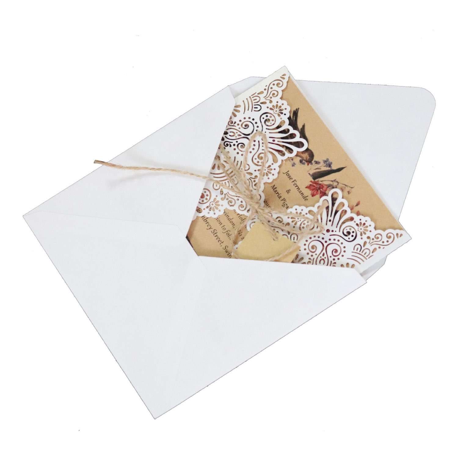 White Invitation Holder Vellum Paper Holiday Blessing Card Wedding Invitations